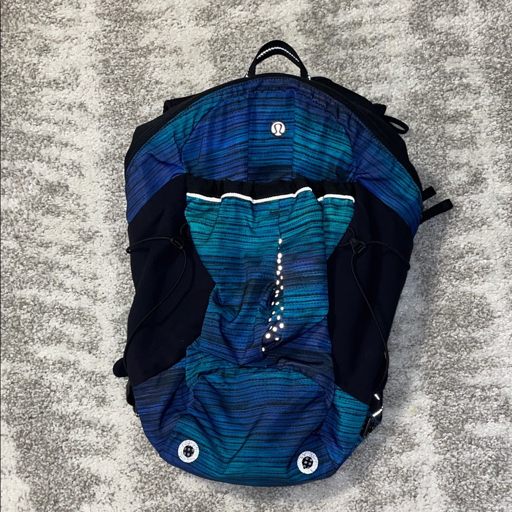 Lululemon run all day backpack-Limited Print  - Blue and Black Backpack